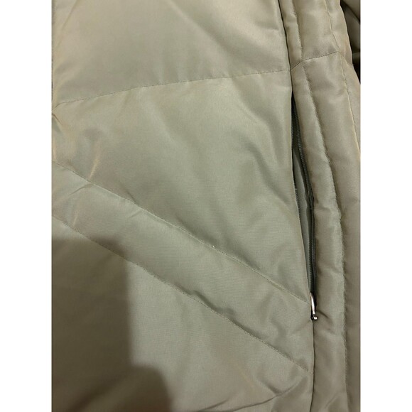 Vintage Larry Levine Down Jacket, sage green iridescent, belted, Puffer Medium - Picture 5 of 8